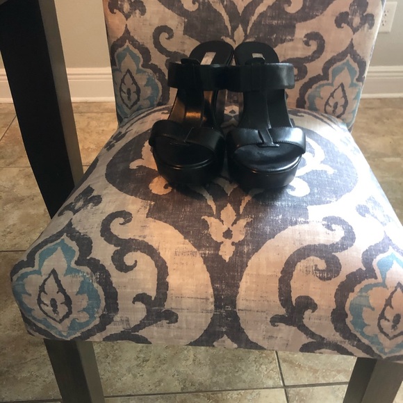 INC International Concepts Shoes - INC black wedge sandals